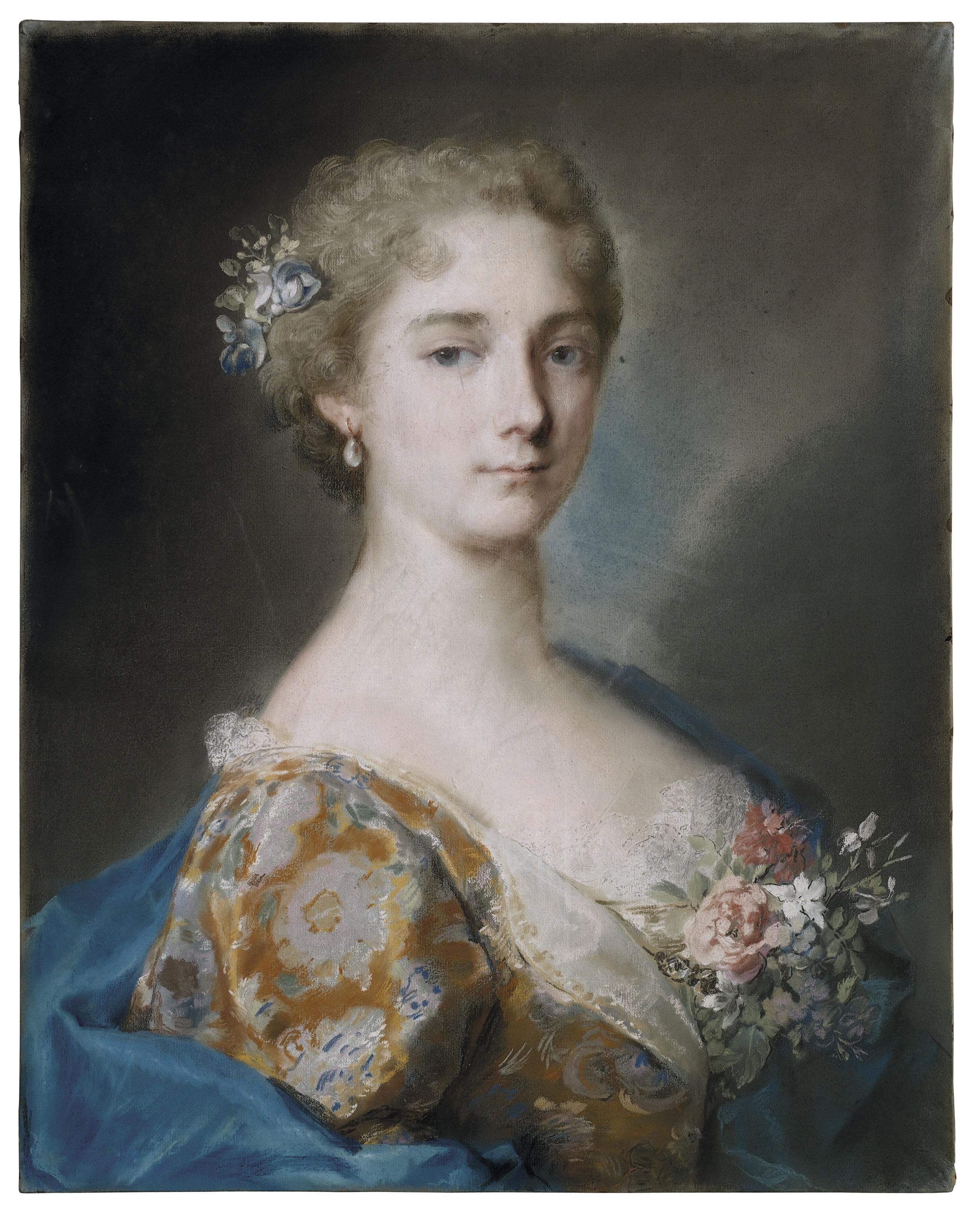 Rosalba Carriera - Portrait of a lady at three-quarter length