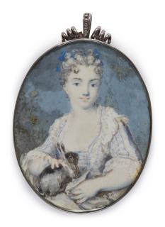 Rosalba Carriera - Portrait Of A Lady Holding A Rabbit, Circa 1710