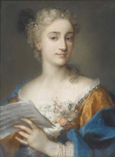 Rosalba Carriera - Portrait of A Woman, Bust-Length, Holding A Musical Score