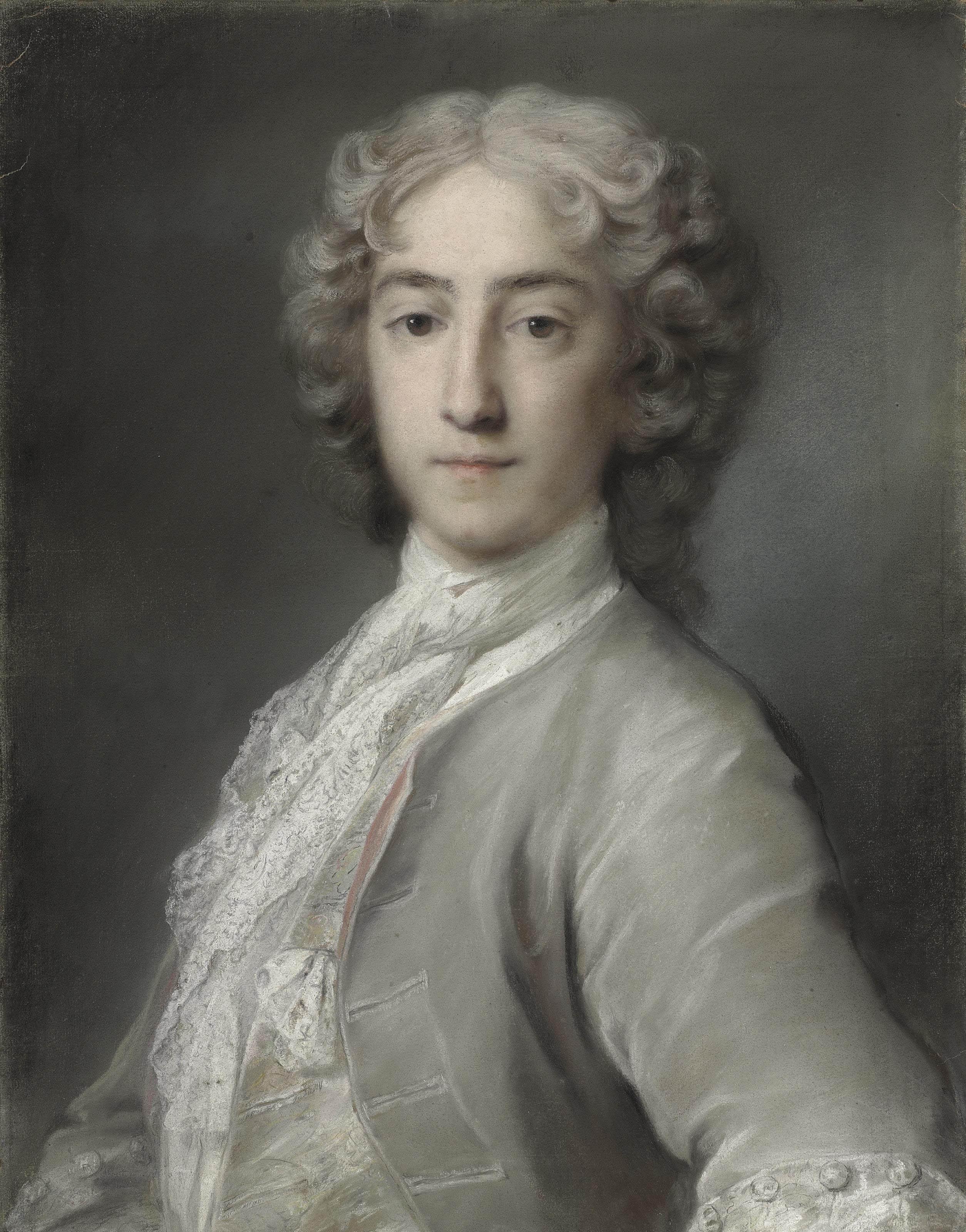 Rosalba Carriera - Portrait of Lord Sidney Beauclerk (1703-1744), half-length, in a grey velvet coat and white stock