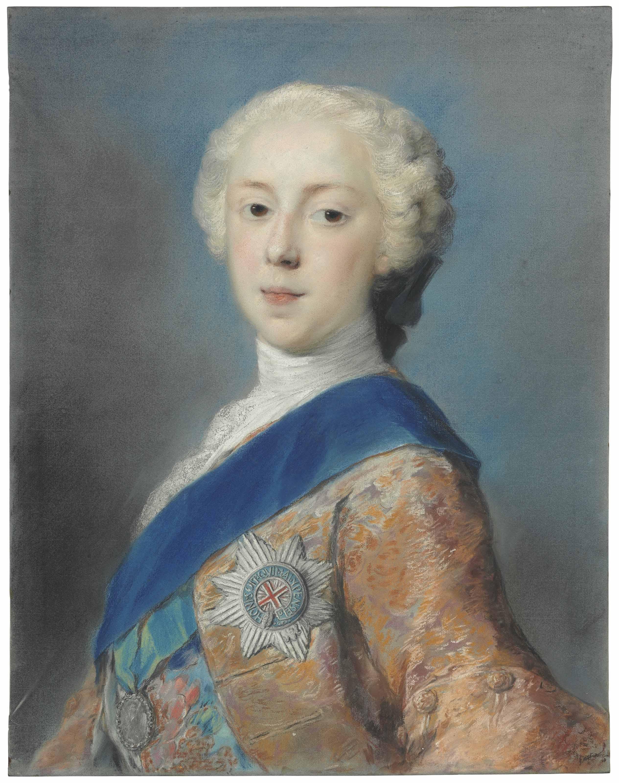 Rosalba Carriera - Portrait of Prince Charles Edward Stuart, half-length, wearing the Order of the Garter