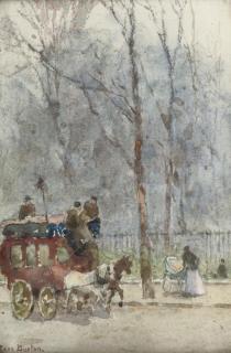 Rose Maynard Barton, R.W.S. - The Hammersmith Omnibus On Piccadilly