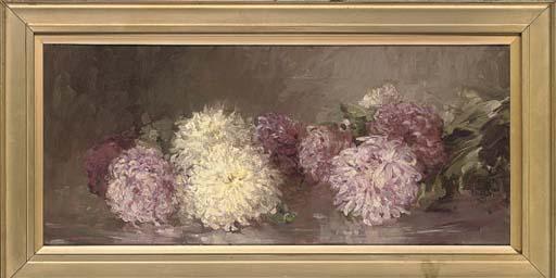 Rosie J. Morison - Pink and yellow chrysanthemums