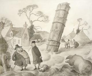 Rowland Emett - ‘...And My Italian Prisoners Put Up The Silo...’