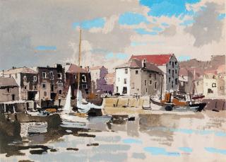 Rowland Hilder - Boats In A Harbour