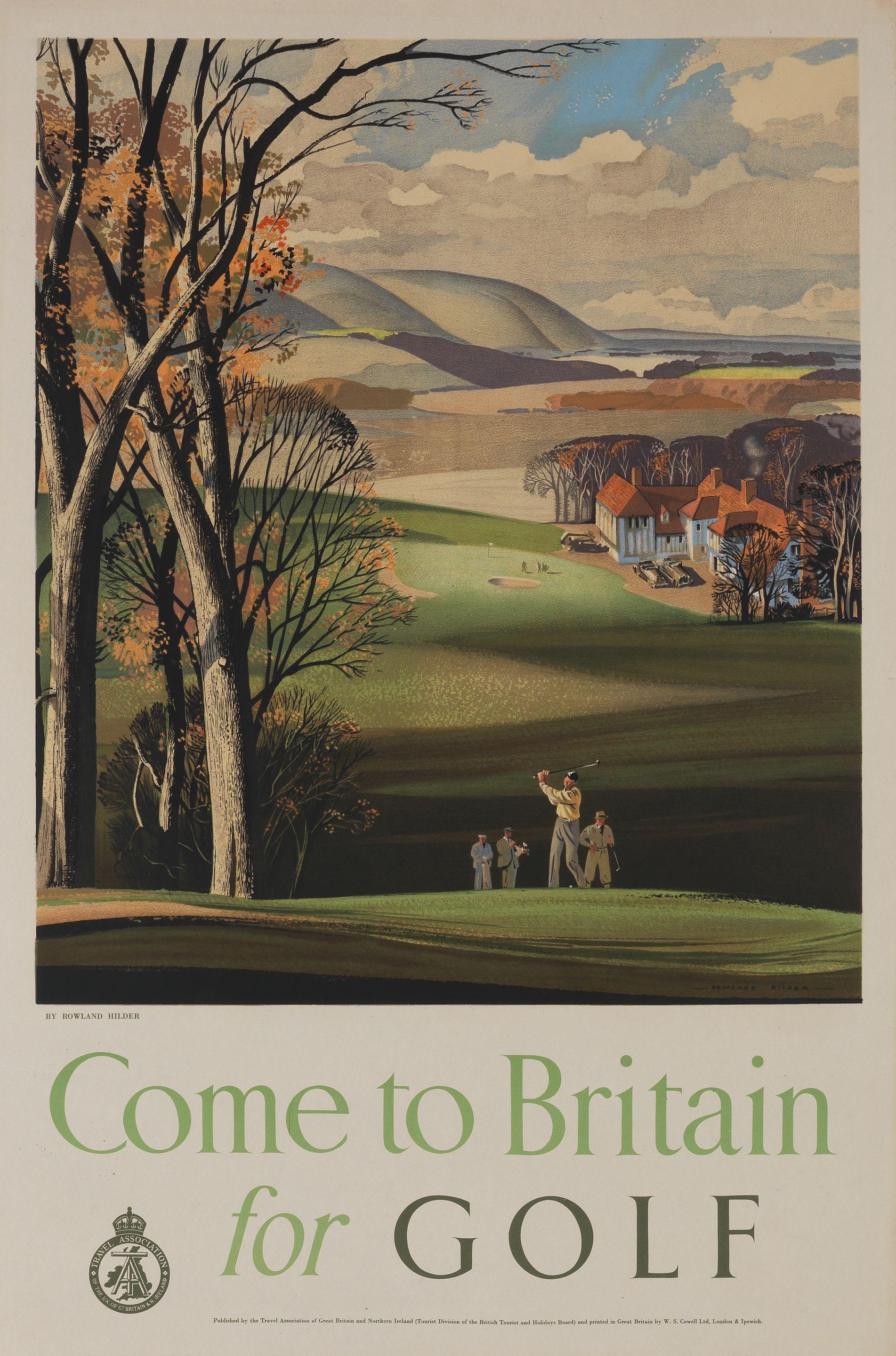 Rowland Hilder - Come To Britain For Golf