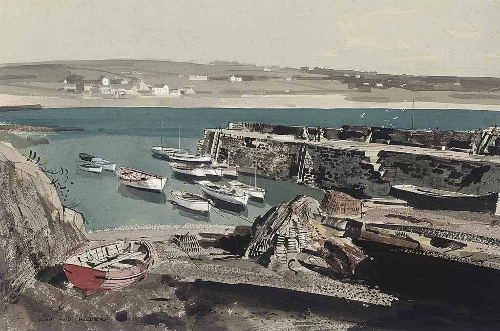 Rowland Hilder - Coverack Harbour, Cornwall
