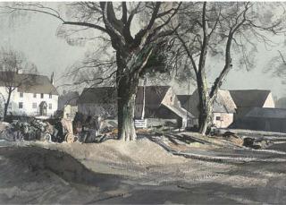 Rowland Hilder - Farm Buildings