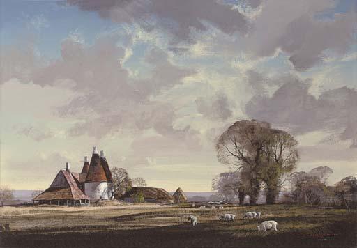 Rowland Hilder - Old Oast Houses at Chiddingstone, Kent
