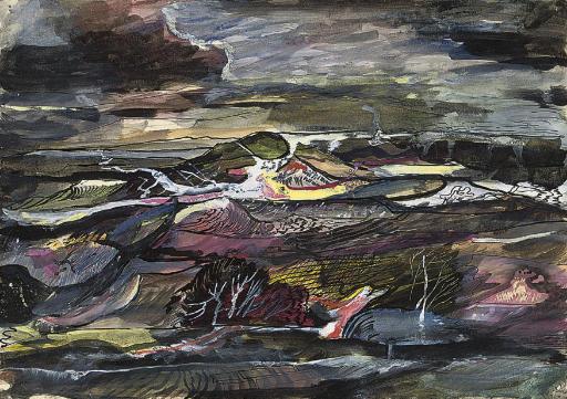 Rowland Suddaby - A bleak day; Moorland, West Riding, Yorkshire; Autumn at Cavendish, Suffolk