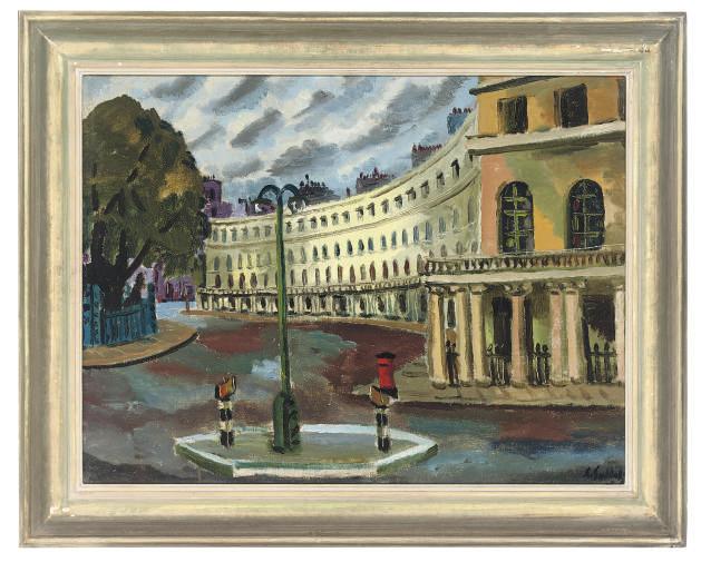 Rowland Suddaby - Regents Crescent, London; and The Abbey Road Building from Regent\'s Park