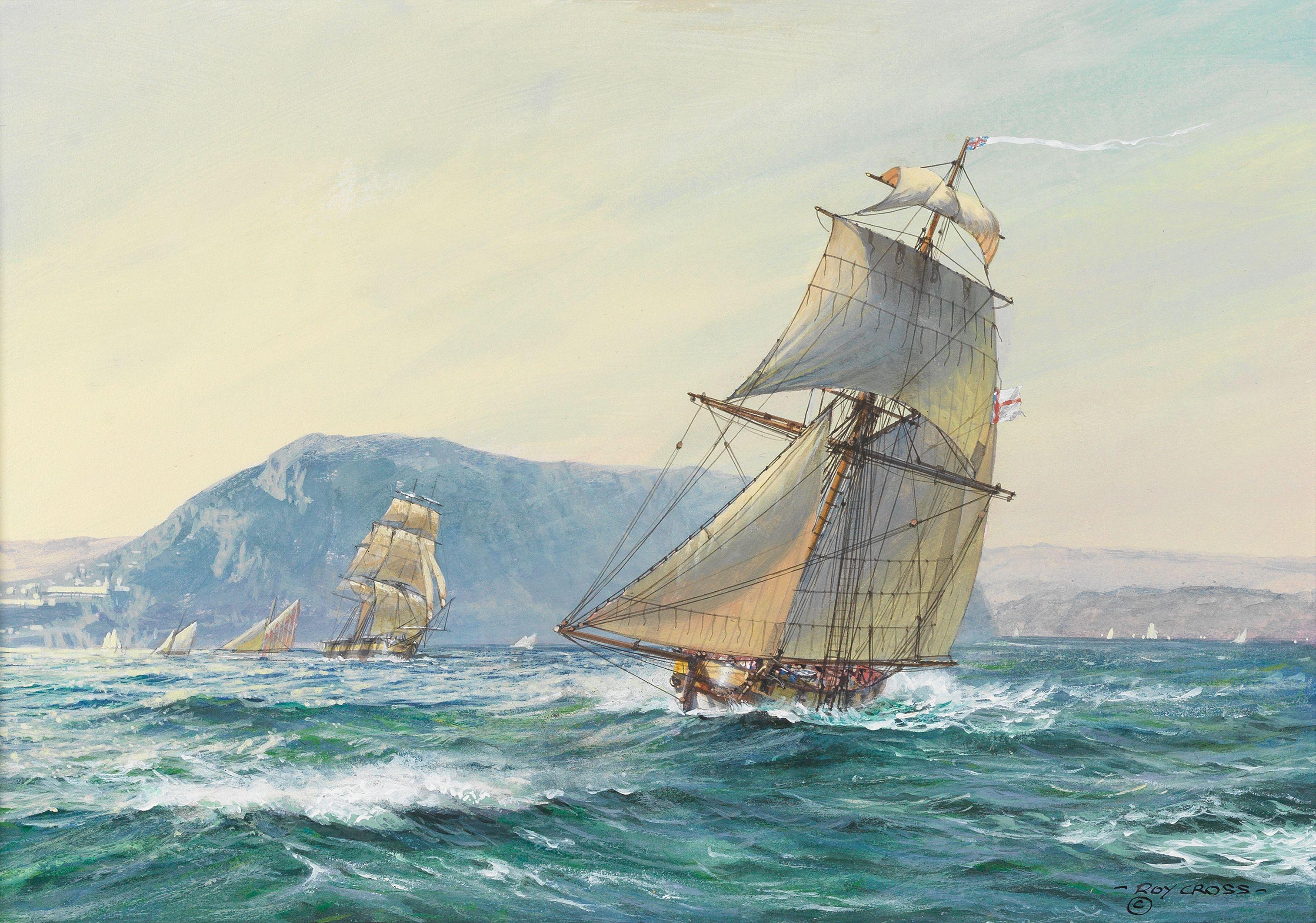 Roy Cross - \'A King\'s Cutter\', off Gibraltar