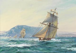 Roy Cross - \'A King\'s Cutter\', off Gibraltar