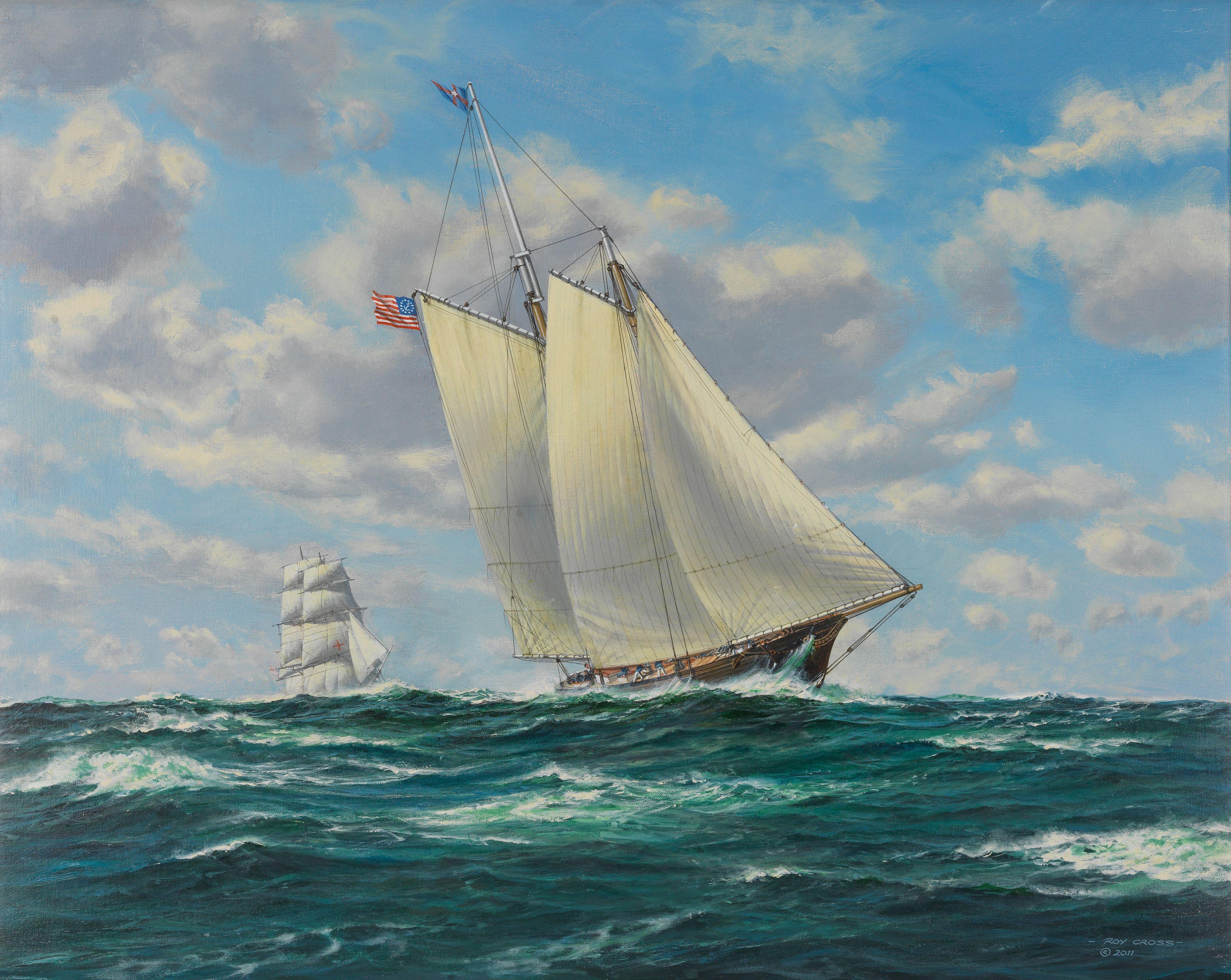 Roy Cross - \'Yacht America - c.1856\'