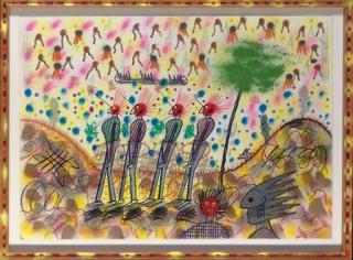 Roy de Forest - Untitled (Four Figures)