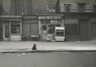 Roy DeCarava - \'Kids God Bless,\' From Belafonte, New York 19 (Child Playing At Curb, Eighth Avenue)