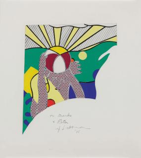 Roy Lichtenstein - Collage detail for Mural with Blue Brushstroke