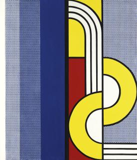 Roy Lichtenstein - Modern Painting With Yellow Interweave