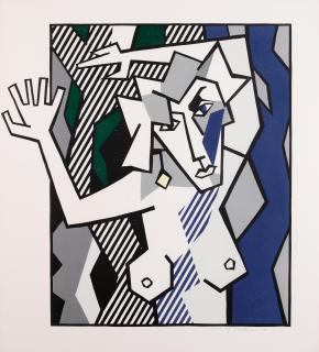Roy Lichtenstein - Nude in the Woods, from Expressionist Woodcut Series