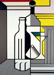 Roy Lichtenstein - Purist Painting with Bottles