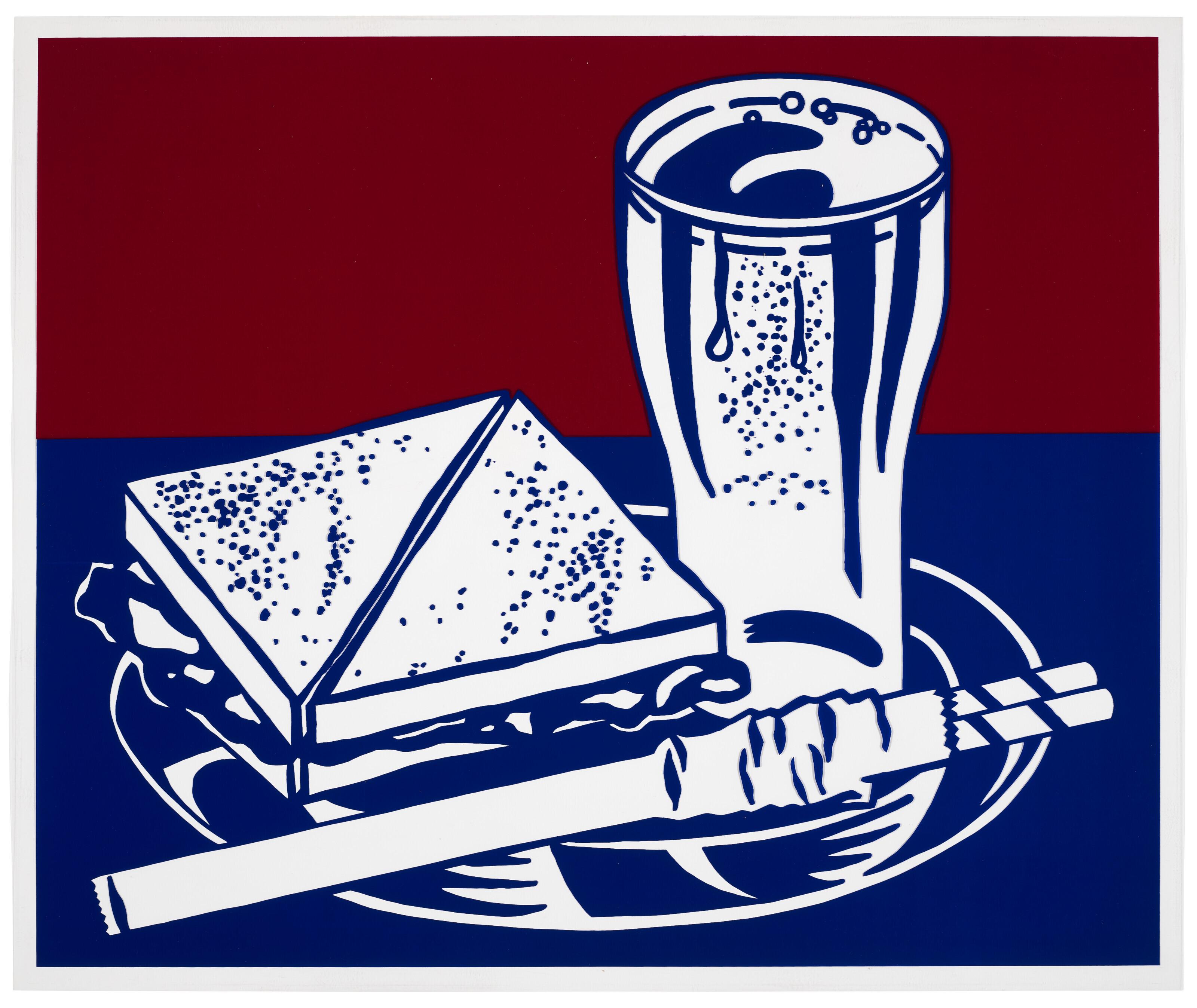 Roy Lichtenstein - Sandwich and Soda, from X + X (Ten Works by Ten Painters)