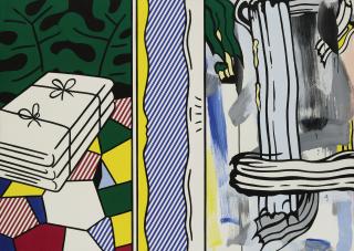 Roy Lichtenstein - Two Paintings: Folded Sheets
