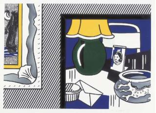 Roy Lichtenstein - Two paintings: Green lamp