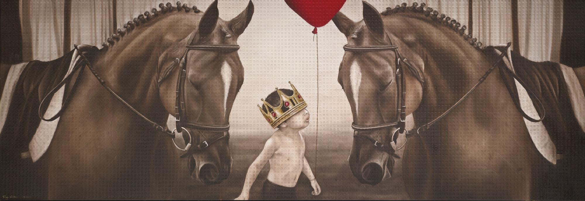 Roy Nachum - Untitled (Horses And Child With Crown And Balloon)