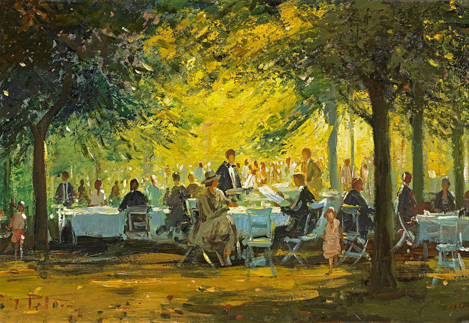 Roy Petley - Gartencafé in Frankreich.