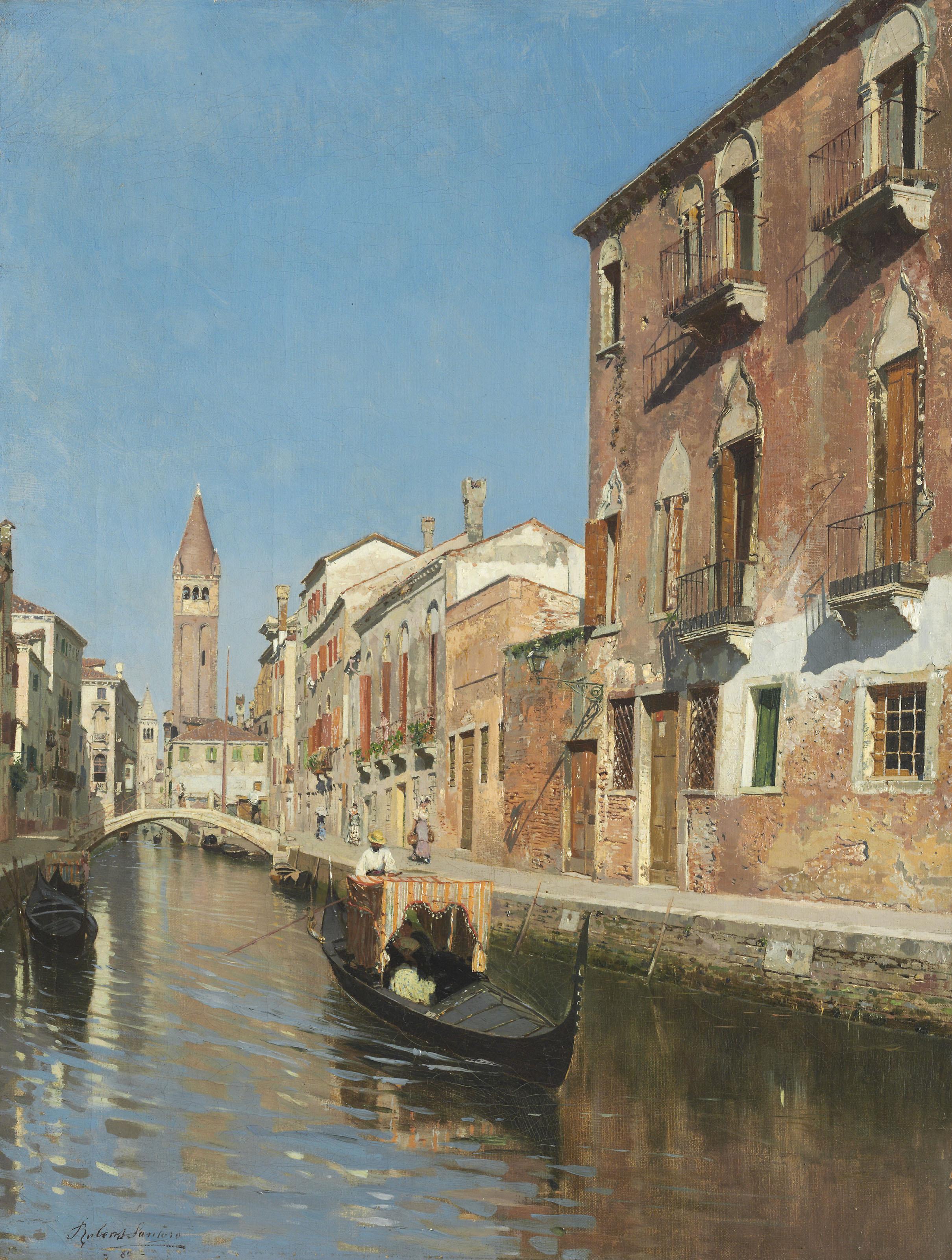 Rubens Santoro - A canal in Venice