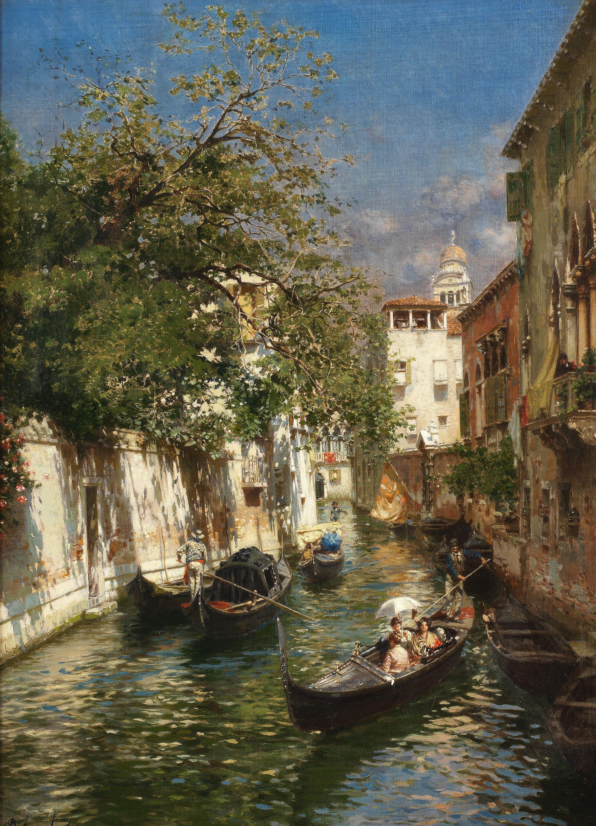 Rubens Santoro - A sunlit Venetian canal