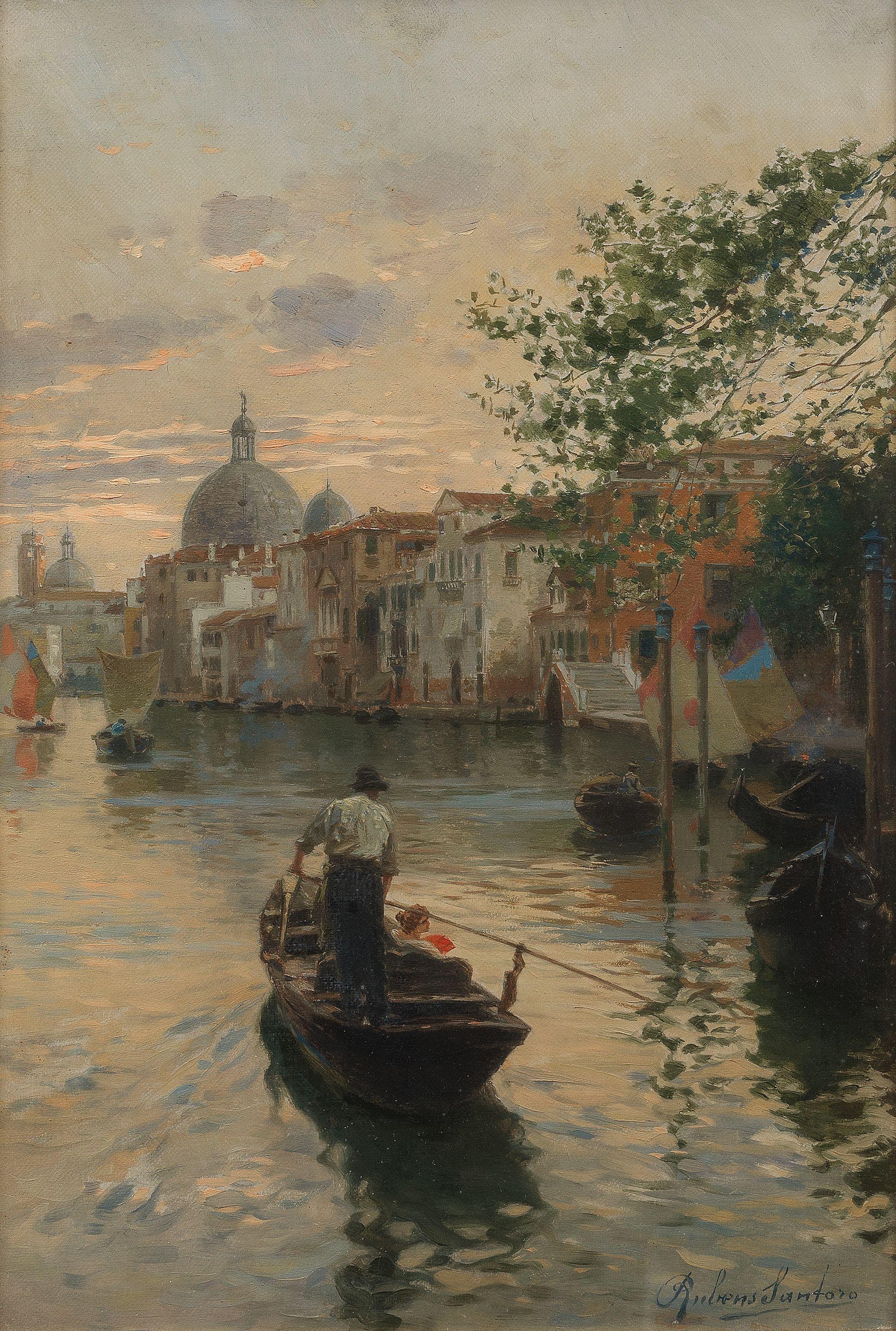 Rubens Santoro - Evening on a Venetian canal