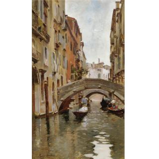 Rubens Santoro - Gondola On A Venetian Canal