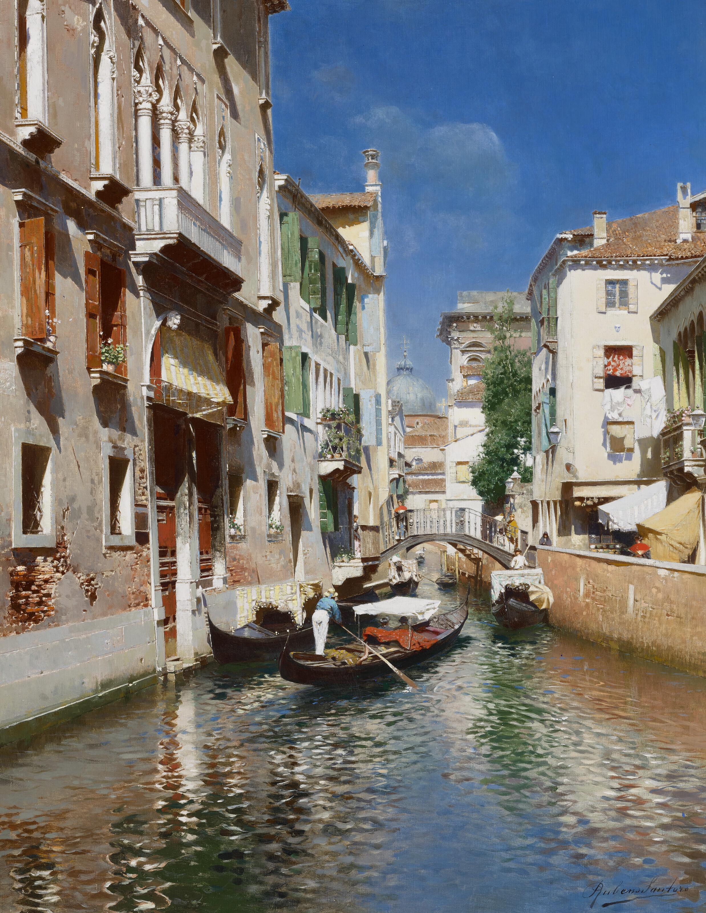 Rubens Santoro - Gondolas in Venice