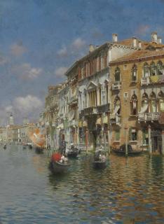 Rubens Santoro - Gondolas on the Grand Canal, Venice