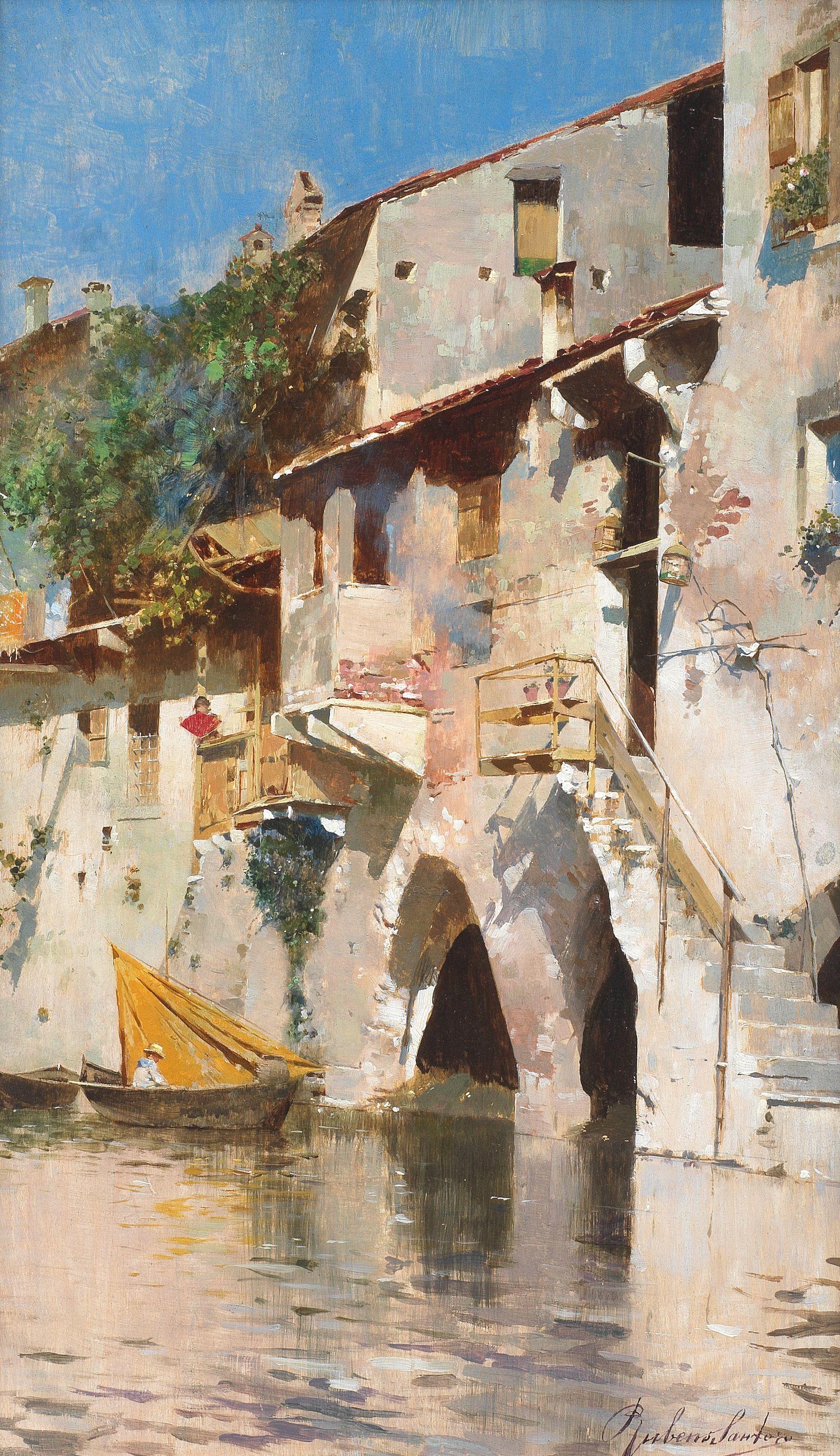 Rubens Santoro - Houses on a Venetian backwater