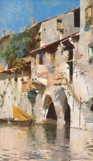 Rubens Santoro - Houses on a Venetian backwater