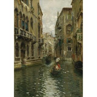 Rubens Santoro - Italian A Family Outing On A Venetian Canal