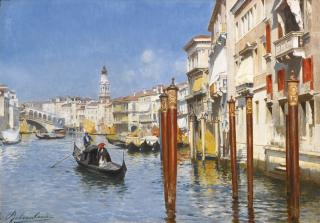 Rubens Santoro - Italian the Grand Canal With The Rialto Bridge, Venice