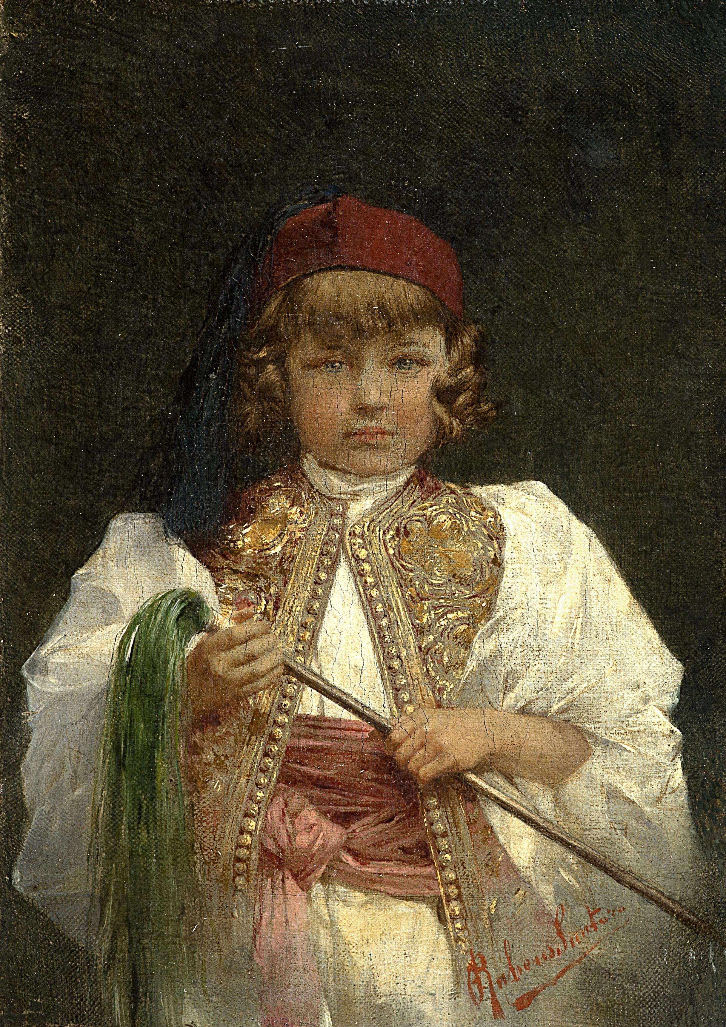 Rubens Santoro - Ritratto di piccolo Rennie di 5 anni in abito Cirenaico