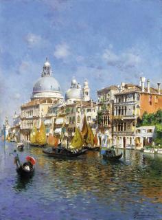 Rubens Santoro - The Grand Canal, looking towards Santa Maria della Salute, Venice