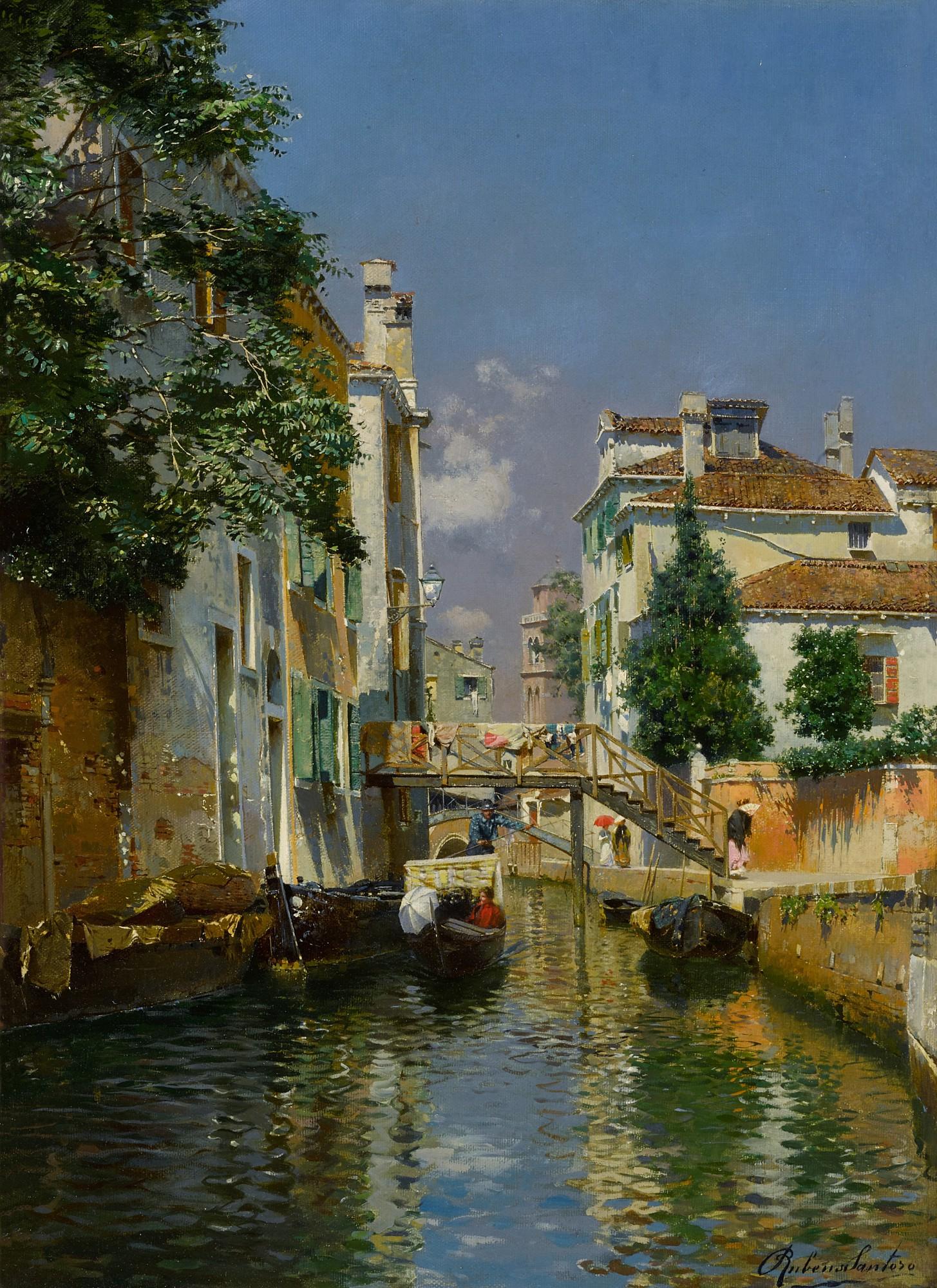 Rubens Santoro - Venetian Backwater with the Campanile of San Geremia church