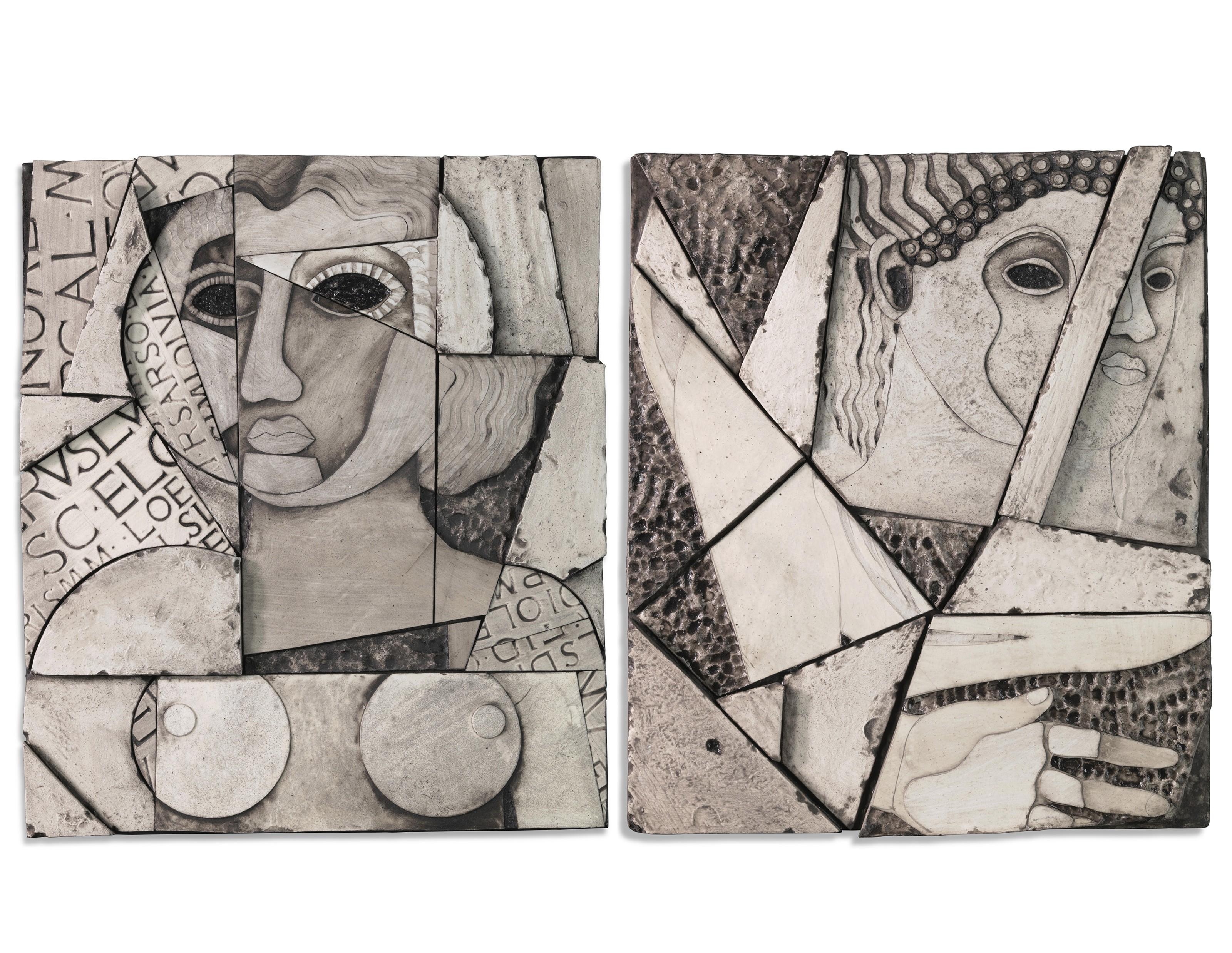 Ruby Sky Stiler - no title (wall relief, circle breasts); no title (wall relief, head and hand)