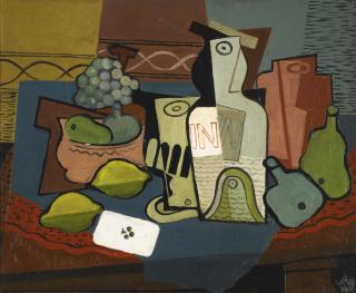 Rudolf Ausleger - German still Life With Ace Of Clubs