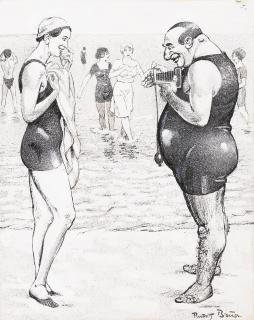 Rudolf Bauer - At The Beach: A Pair Of Drawings 