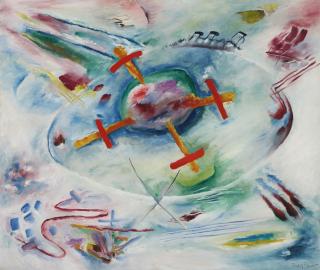 Rudolf Bauer - Four Crosses