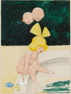 Rudolf Bauer - Kleines Mädchen mit Haarschleife