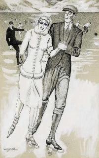 Rudolf Bauer - Ohne Titel (Skaters)