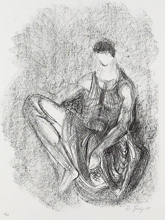 Rudolf Belling - 2 Bll.: Komposition (Entwurf für Metallplatten und Draht). Figur