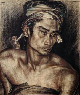 Rudolf Bonnet - Portrait of a Balinese Man